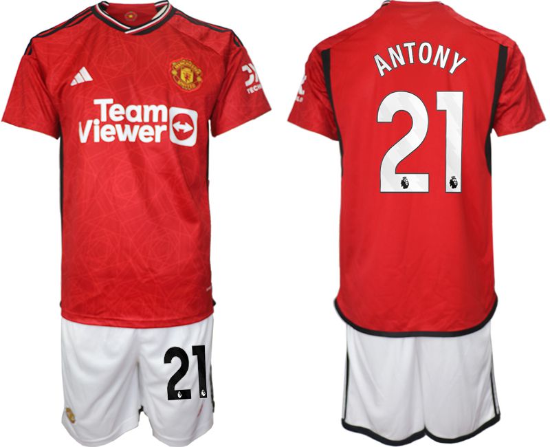 Men 2023-2024 Club Manchester United home red #21 Soccer Jersey->manchester united jersey->Soccer Club Jersey